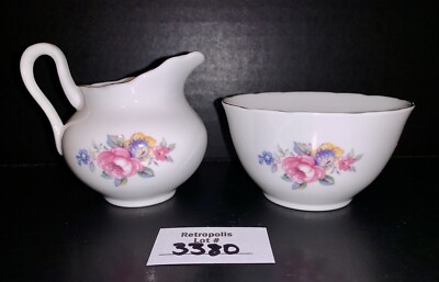 Allyn Nelson Collection Fine Bone China Floral Creamer & Sugar 