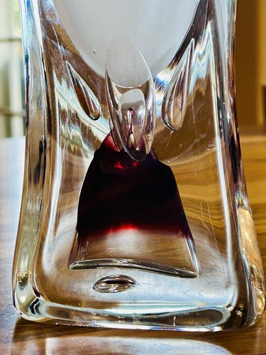 ADAM JABLONSKI Signed Studio Art Glass Vase Handblown Amethyst Core 1992 - Picture 11 of 24