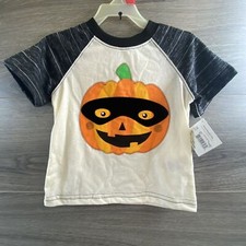 Way to Celebrate Boys 2T Textured Pumpkin Jack-O-Lantern Halloween T-Shirt