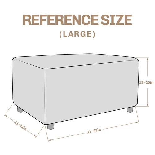 Fußhocker Stretch Bezug Hocker Ottomane Aufbewahrung Sofa Schonbezug Rechteck Schutz - Bild 9 von 40