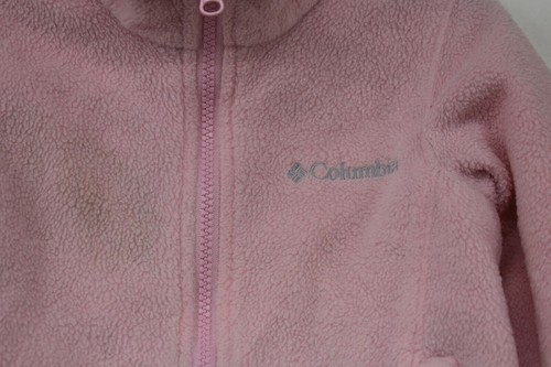 Columbia Kids Girls Pink Full-Zip Stand-Up Collar Slash Pocket Fleece Jacket 4T - Picture 4 of 9