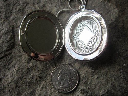 MEDALLÓN CAMAFEO CORAZÓN GATITO (S) ENAMORADO - ROSA - PLATEADO, AMANTE DE LOS GATOS - Imagen 4 de 5