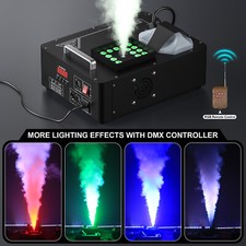 Fog Smoke Machine DMX RGB 24LED Stage Light Effect Vertical Sprayer W/ Remote