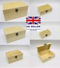 Wooden Craft Box Pine Treasure Chest Storage Memory  Keepsake Gift Personalise