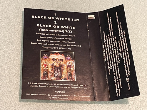 Michael Jackson - Black or White - Cassette Tape Single - 1991 Epic/MJJ - Picture 5 of 5