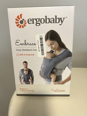 Ergobaby Embrace Cozy Newborn Baby Wrap Carrier  Ponte Knit, Oxford Blue
