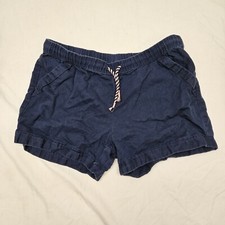 Wonder Nation Girl's Shorts Lg Plus 10-12 Navy Blue Drawstring