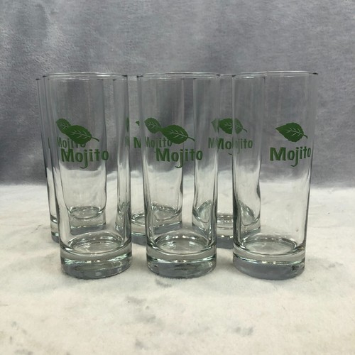 Libbey 6 Piece Mojito Glass Set Clear Barware 10oz Mint Leaf Design Highball - Picture 2 of 6