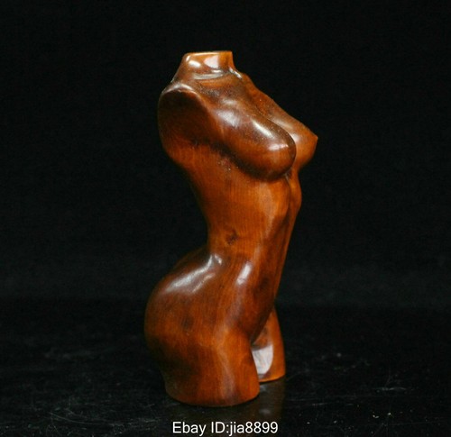Old China Chinese Boxwood Wood Carving Art Beauty Belle Statue Sculpture - Picture 9 of 11