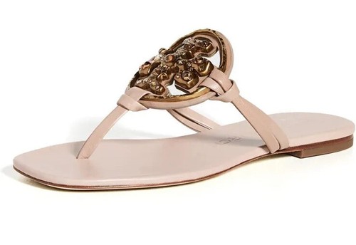 tory burch miller crystal metal embellished sandals