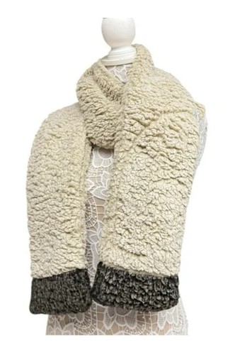Live Oak Brand Cream Sherpa Scarf with Hand Warmer Pockets 80x6”