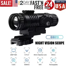 Night Vision Scope 2560x1920 Hunting Telescopes 40mm Lens HD 5-20X WIFI Camera