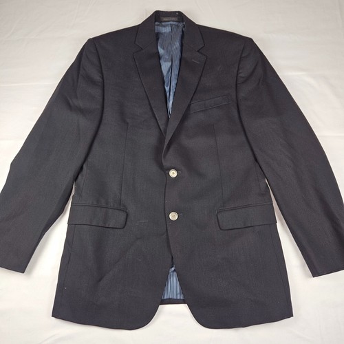 Neu CALVIN KLEIN Herren Einfarbig Marineblau Wolle Sport Mantel Anzug Jacke Blazer 38R