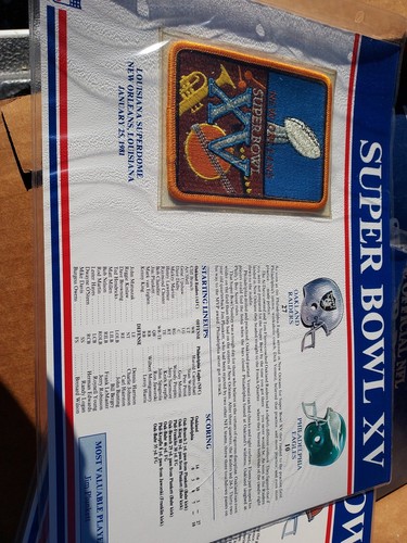 Super Bowl XV 1981 official NFL super bowl patch.memorabilia-statistics card - Picture 1 of 4