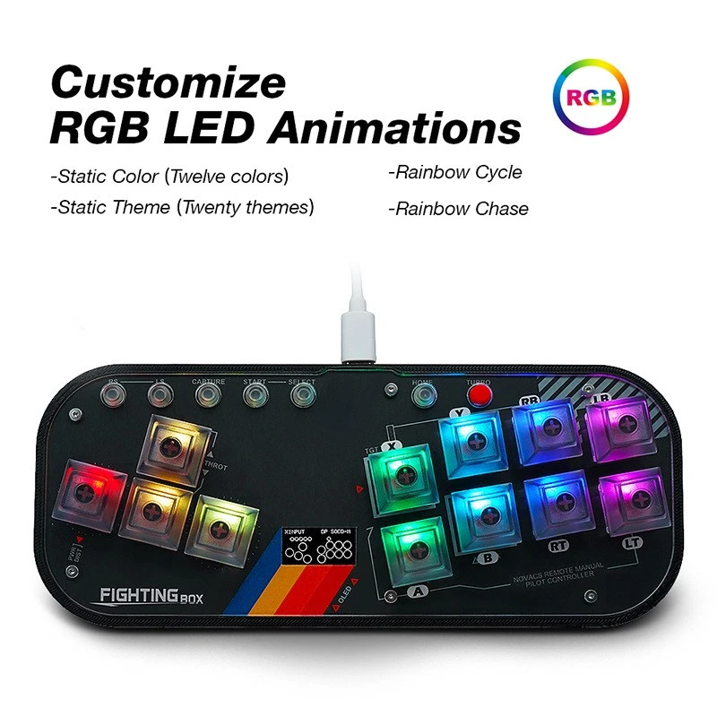 For Switch PS4 PS3 HitBox Games Controller Console Handle Grips Keyboard RGB LED - Bild 4 von 4