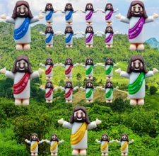 25 Little Jesus Figures Original Design Jesus Love You Mini Rubber Jesus Toy###
