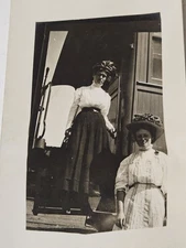 Real Photo Postcard of Two Young Ladies- RPPC postcard 1907-1914 VELOX Excellent