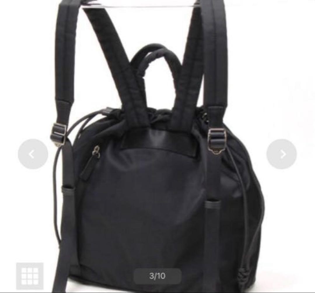 agnes b. nylon drawstring backpack black WAS13-03… - image 2