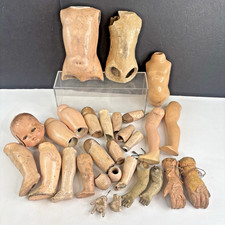Mixed Lot of Antique French German Composition Doll Body Parts Torso Legs Arms