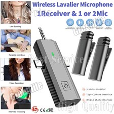 Lavalier Microphone Wireless Audio Video Recording Mini Mic For Android/iPhone