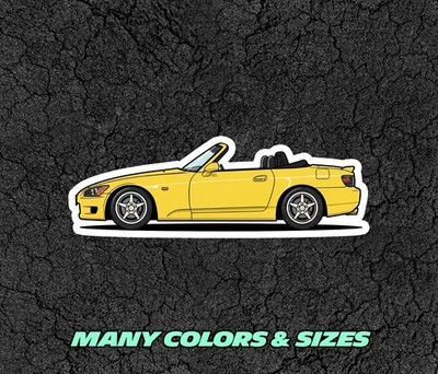 JDM Honda S2000 Top Down Car Profile Sticker Laptop, Book, Phone, Windows