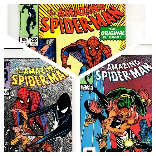 AMAZING SPIDER-MAN 257–259 1984 MARVEL AVG NM 9.4 3 BOOK LOT 3 KEYS!
