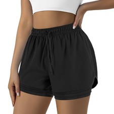 Women's 2 in 1 Running Shorts for Gym Yoga Workout Athletic Shorts High-Waist...