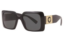 Versace VE4405 GB1/87 Sunglasses Women's Black-Gold Medusa/Dark Grey Lenses
