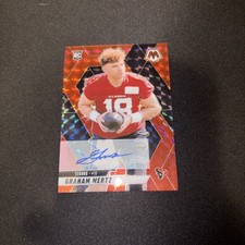 Graham Mertz 2025 Panini Mosaic #392 Red Mosaic Prizm Rookie Auto /199 Texans