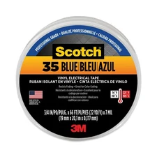 3M 10836 3" Core 0.75" x 66 ft. 35 Vinyl Electrical Color Coding Tape - Blue New