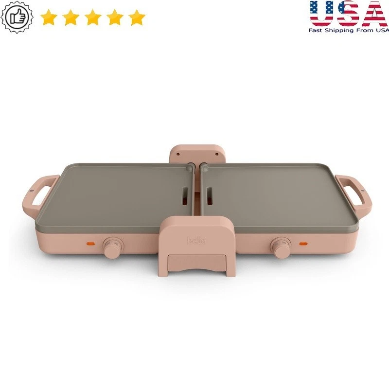 Foldable Dual Temp Griddle Nonstick Cooking Surface Easy Storage Fast Meals New
