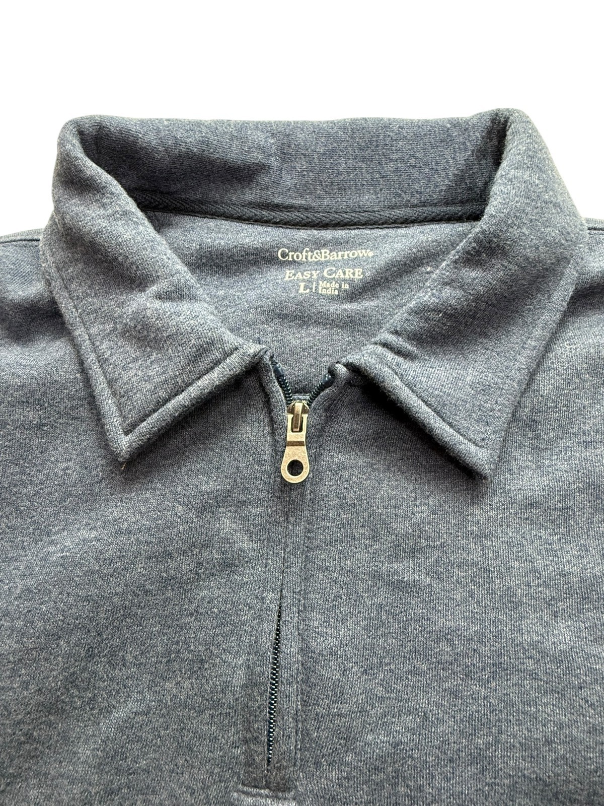 Croft & Barrow Easy Care Blue Half Zip Pullover Sweater, Fleece Sz Men's Large image 4