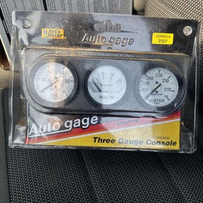 AutoMeter 3-Gauge Voltmeter Water Temperature/Oil Pressure 2in/10-16V - Black