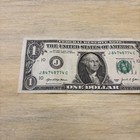 Trinary Fancy Serial Number One Dollar Bill  J 84748774 C  2021 — photo 3