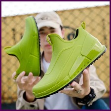 Men's short rain boots fashionable outdoor waterproof shoes low top anti slip