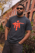 IRON Side Mike TYSON BOXING Black T SHIRT Single Stitch SAMURAI MT Deadstock L