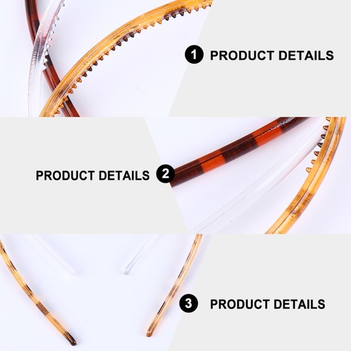 Banda para el cabello de plástico dentado para hombres mujeres (0,5 cm, 3 colores, 6 piezas/juego) - Imagen 6 de 12