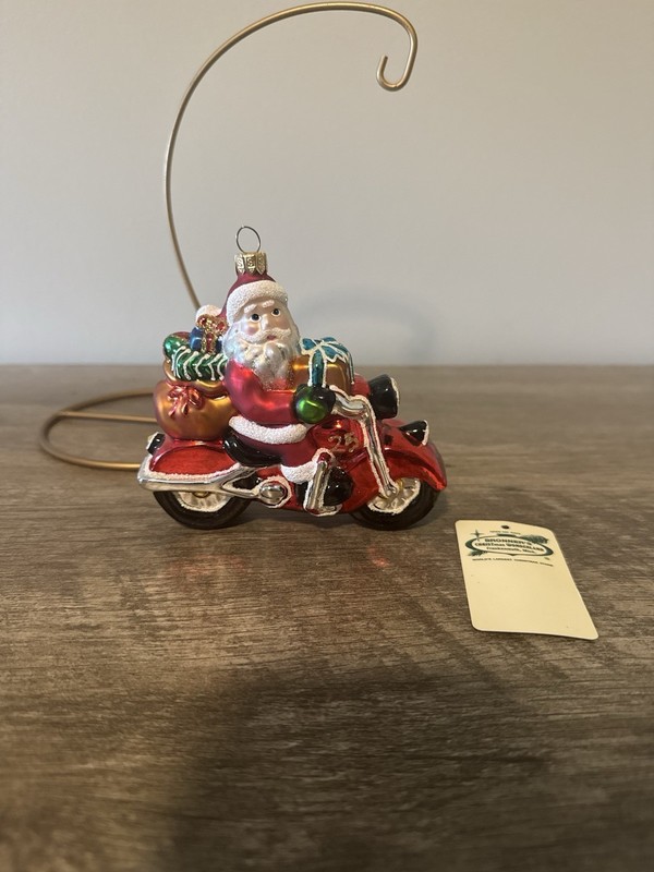 Bronner's Christmas Wonderland Ornament Santa Motorcycle Frankenmuth, Michigan
