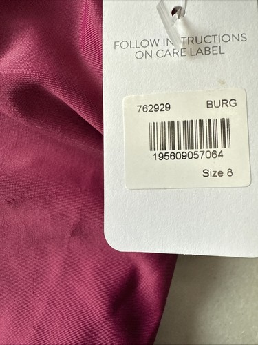 Justice Size 8 Maroon/Burgundy 1-Pc Logo Swimsuit Summer Swim - Picture 4 of 7