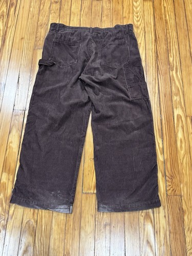 No Boundaries Double Knee Corduroy Pants Mens Size 38x31 Baggy Wide Leg Brown - Picture 2 of 3
