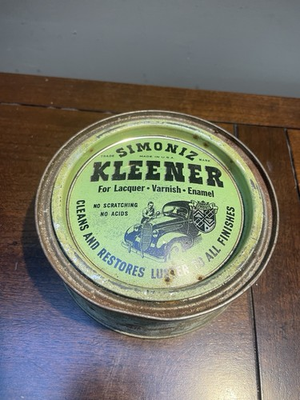 #ad #ad Antique Simoniz Automobile Car Kleener FULL Tin 1930s Can 11.32oz Remains VTG $31.99