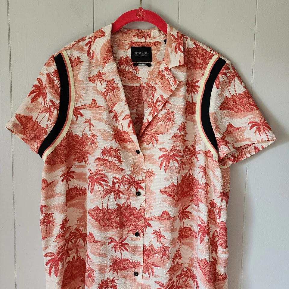 Scotch And Soda Bamboo Beach Womens Large Lightweight Effortless Summer Red  - Image 3 of 4