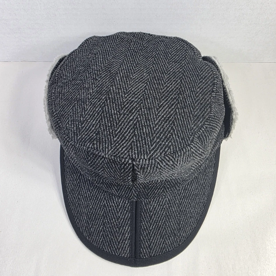 Gorra trampero Yukon invierno al aire libre Reasearch gorra forrada sherpa orejeras gris mediano Foto 4 de 4