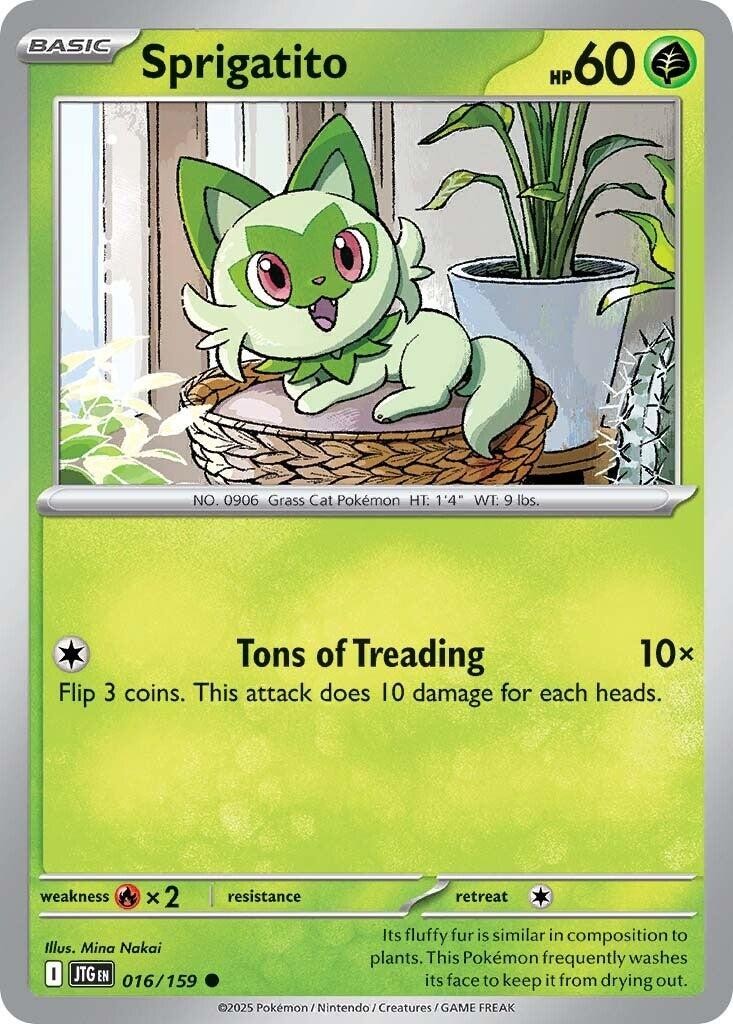 Sprigatito JTG 016/159 Pokémon SV09: Journey Together Common Reverse Holofoil...