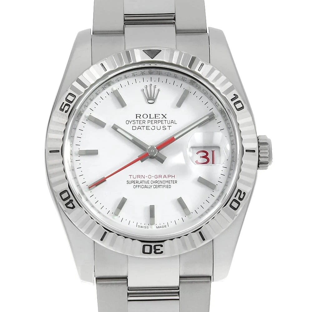 Rolex — ROLEX Ternograph 116264 white 3 row oyster bracelet M Number second hand mens
