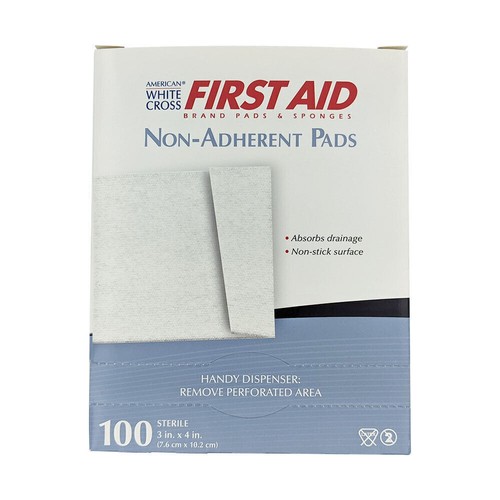 3"X4" White Non-Adherent Sterile Gauze Pads 100 Pads/Box (4 Boxes) MS-40535 - 第 1/3 張圖片
