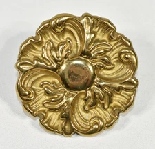 Vintage Brass Ornate Round Drawer Knob Pull LARGE 2-7/8" Hollywood Regency