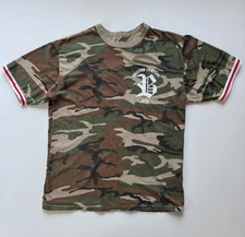 BRIXTON Rawson Short Sleeve Crew Neck Camo Tee Shirt Mens Small Ringer