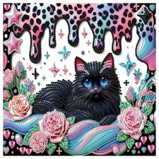 Cat Diamond Painting Kits, 5D Special Shape Diamond Art Kits for Adults, Crys...