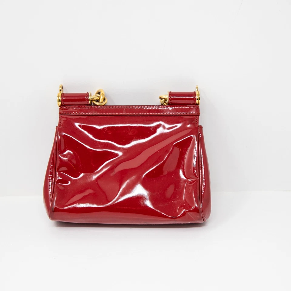 Bolso Cartera Dolce & Gabbana Milano Pequeño Sicilia Charol Asa Superior Foto 3 de 4